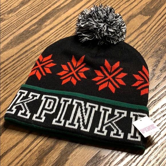 PINK Victoria's Secret Accessories - NWT PINK by Victoria’s Secret Pom Pom Beanie hat